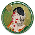 3D relief painting of a woman in traditional Indian jewellery and dress