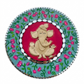 Hand-sculpted 3D relief of Lord Ganesha with a stone-like finish