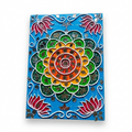 Rectangular 3D relief wall panel with a colourful central mandala