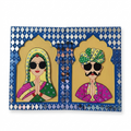 Set of two handcrafted namaste wall art panels in a modern style