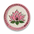 Hand-painted pink lotus wall art in soft pink tones
