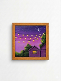 Indian miniature painting of a serene evening scene at twilight