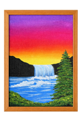 Hand-painted waterfall landscape painting on canvas