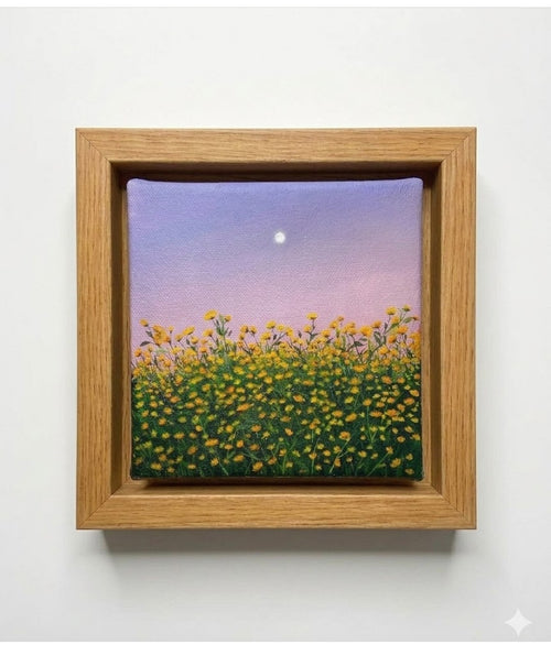 Miniature painting of a courtyard glowing in golden evening light